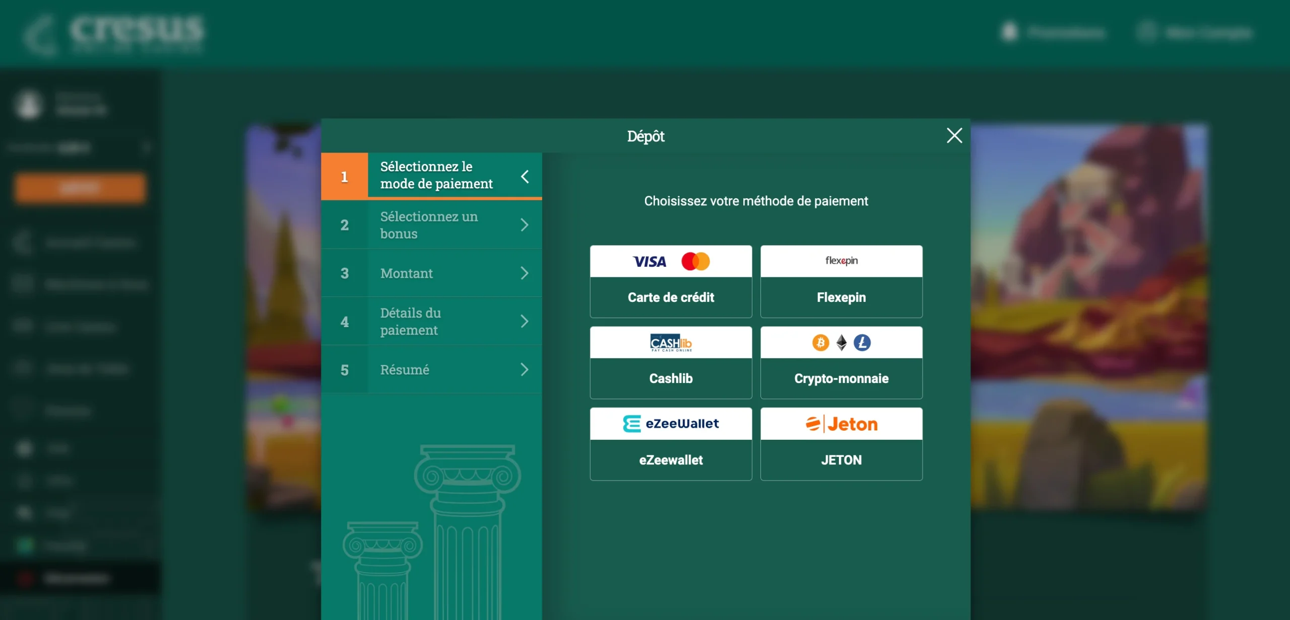 Cresus Méthode de Paiement